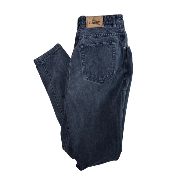 lizwear Denim - Vintage 90s Lizwear Liz Claiborne Mom Jeans Womens Black High Waisted
